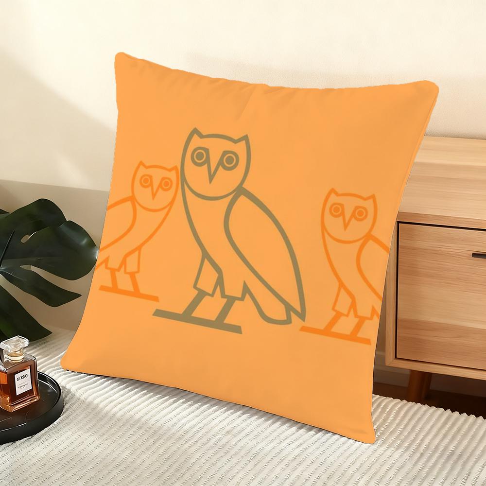 Дрейк O-O-Ovo O-Owls Наволочка Мягкая Короткошерстная Плюшевая Наволочка для Подушки Гладкая Уютная Текстура Эстетичная Наволочка Декор для Дома