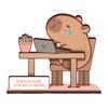 Yousheng Wooden Animal Ornament Capybara Bear Desk Companion Crying Animal Motivational Sign for Office Desk Decor Stress Relief