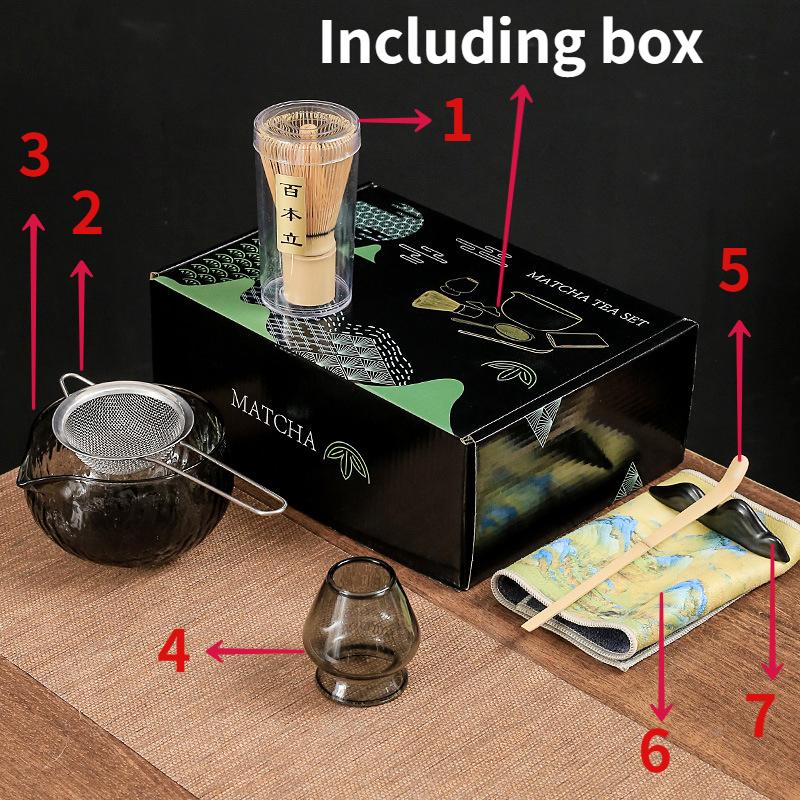 Набор из 7 японских стеклянных чашек для чая матча Momohonri Tea Brush, диспенсер для чая Song Dynasty