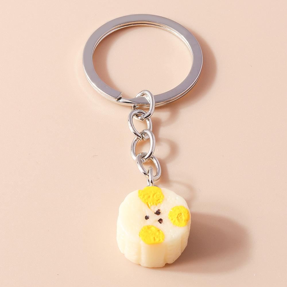 Cute Resin Simulation Food Keychain Cookies Chocolate Key Ring for Car Key Holder Handbag Pendant DIY Jewelry Gifts