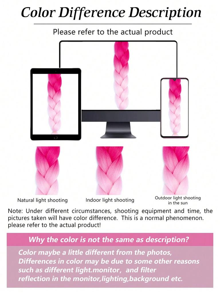 Synthetic Hairpieces 32 Inch Ombre Color Synthetic Hair Braids Pre Stretched Jumbo Braiding Hair Extensions for Daily DIY Use