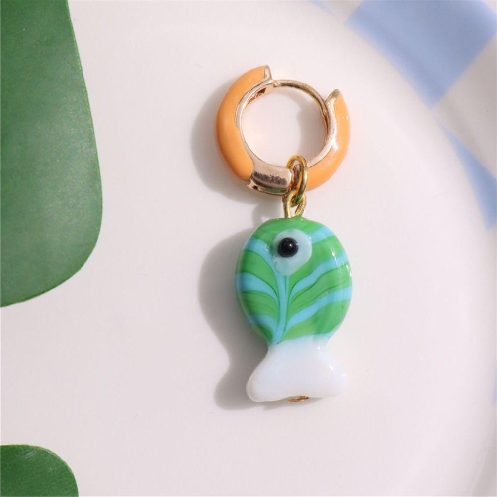 Jewelry Accessories Charms Ear Buckle Starfish Hoop Earrings Retro Enamel Fish Earrings  Girls