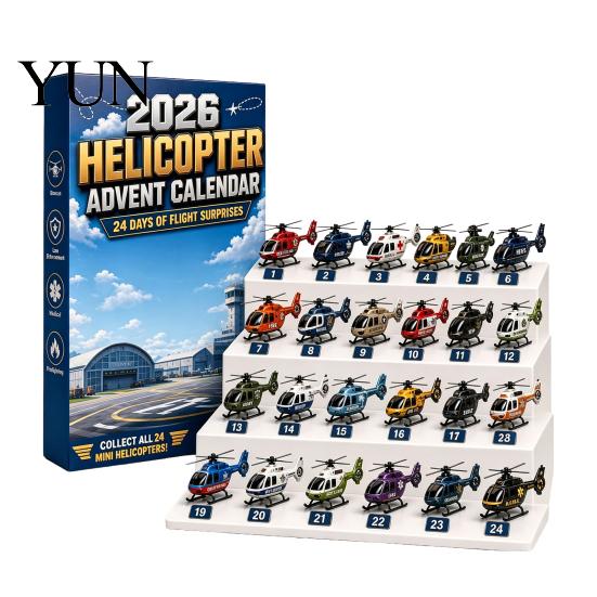 Unique Holiday Ornaments Aircraft Advent Calendars 2026, Airplane Toy Countdown Calendar, 24 Days Christmas Home Decorations with Models, 2D