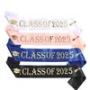 Graduation Decoration Class Of 2025 Satin Sash Glitter Black Blue Congratulation Graduation Party Decoration Supplies