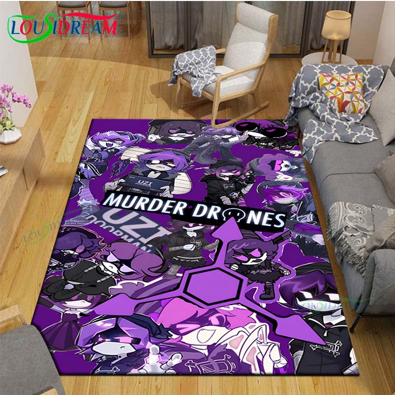 Hot Cartoon Murder Drone Floor Mat INS Style Soft Bedroom Floor House Laundry Room Mat Anti-skid Household Carpets Gift