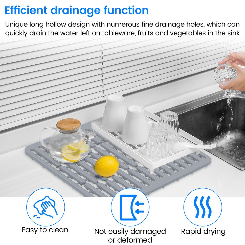 1/2Pcs Silicone Sink Protector Mats Kitchen Multi-functional Water Filter Mats Anti Slip Fast Drying Not Easy To Break or Deform