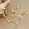Cross-Border Hot Selling Real Electroplated Zircon Earrings Chic Exquisite Compact Temperamental Design for Women