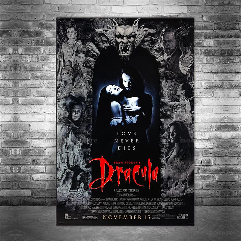 Классический фильм ужасов Вампир Дракула 1992 Винтажный постер Холст Живопись Настенное искусство Картины Ретро Дом Комната Клуб Декор Подарок