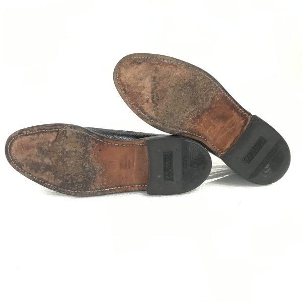 60s-70s Vintage STUART HOLMES Goodyear Long Wingtip Shoes 27.5-28cm Black(USED)