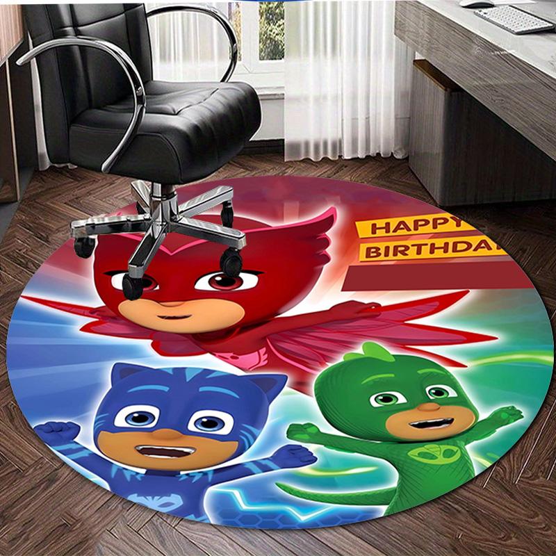 1pc PJ Marks2 Design Printed Area Round Carpet for Bedroom Living Room Home Decor Rugs Mat Non Slip Mat Rug for Bedside