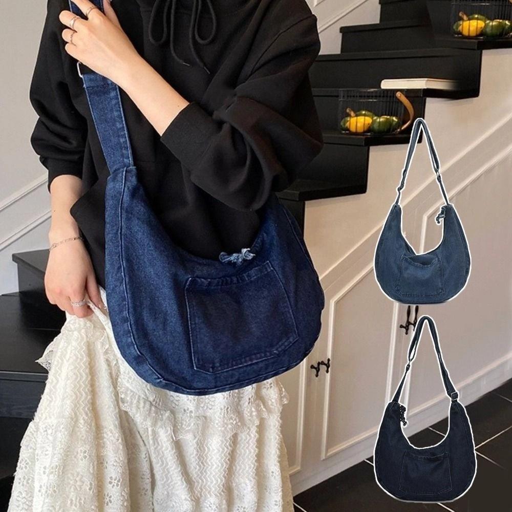 Versatile Denim Shoulder Bag Vintage Satchel Bags Casual Cross Body Bag Girls