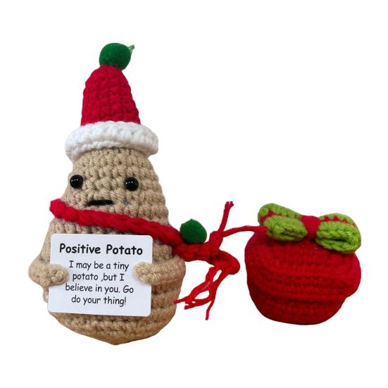 1/2 шт. вязаная крючком кукла-картошка позитивная жизнь вязаная держащаяся карточка-картошка мини рождественская настольная фигурка центральный элемент для декора вечеринки