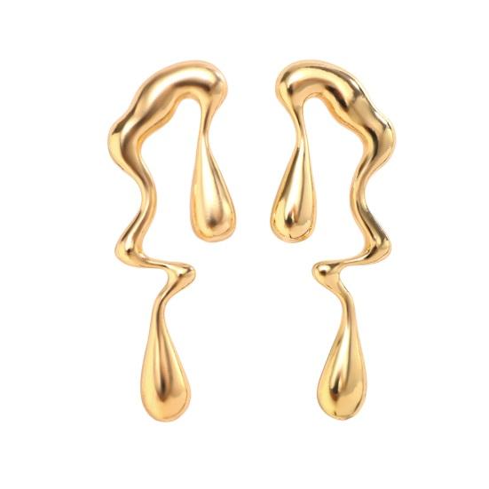 1 Pair Women Earring Irregular Liquid Water Long Earrings