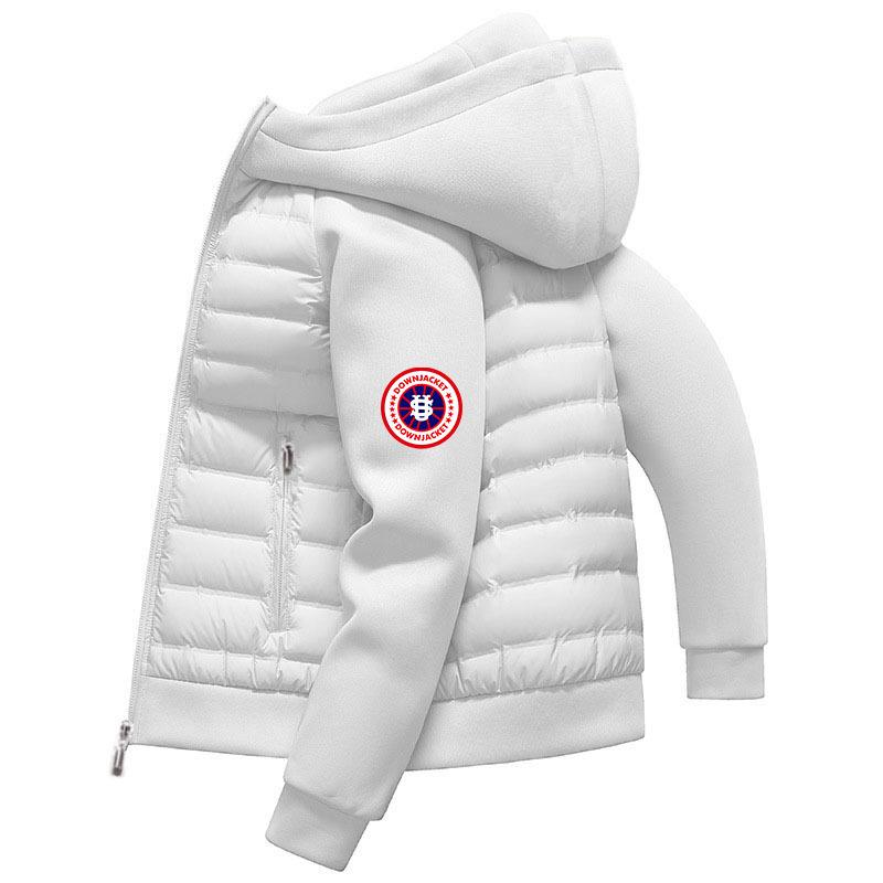 Мужская легкая универсальная повседневная хлопковая куртка с капюшоном и круглым логотипом США - Зимняя коллекция 2024