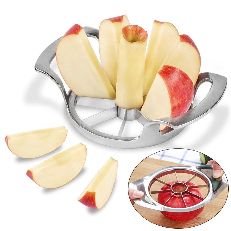 Apple Slicer Stainless Steel Pear Fruit Corer Slicer with 8 Sharp Blades 1/2pcs Fruit Cutter Divider Pitter Kitchen Essential