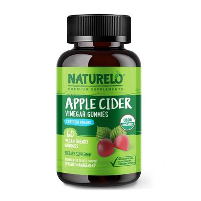 Жевательные конфеты с яблочным уксусом, сертифицированные органические, 60 веганских жевательных конфет