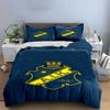 "Yellow AIK Logo on Blue Background" Print Bedding Set Duvet Cover Pillowcases (1* Duvet Cover 2* Pillowcases Do Not Include Comforter)