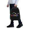 Cute Pikmin Pattern Blue Student Backpack School Bag Hiking Travel Daypack for Boys Girls Fashion Bookbag Shoulder Bags