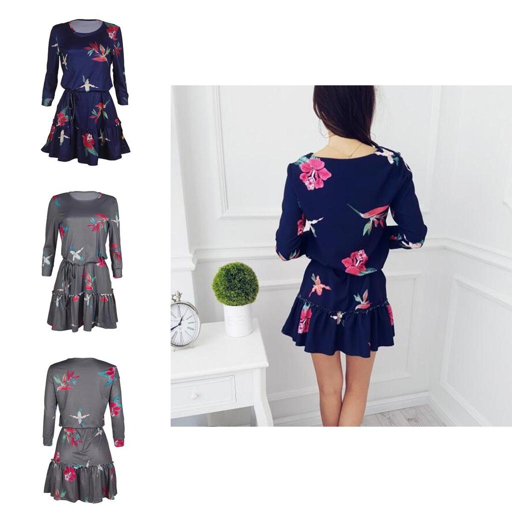 Premium Quality Fashion Women Long Sleeve Bodycon Casual Party Evening Mini Dress