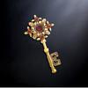 Vintage Baroque Palace Style Key Brooches Pins For Women Girls Elegant Crystal Retro Suit Coat Badges Buckle Accessories