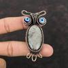 Stingray Coral Pendant Blue Color Evil Eye Pendant Copper Wire Wrapped Pendant Handmade Copper Jewelry Owl Designer Pendant Gemstone Jewelry