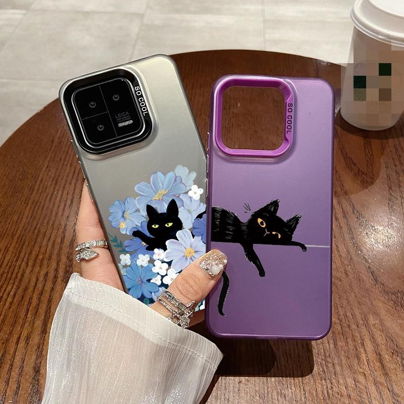 Чехол Cat Flower для iPhone 16 Samsung A55 A35 A34 S24 FE Xiaomi Redmi Note 13 Pro 14C Huawei Honor 200 противоударный бампер для телефона с защитой от царапин