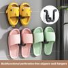 3Pcs Slipper Rack Save Space Wall-mounted No Punching Quick Draining Toilet Room Bath Shower Slippers Organizer Rack Home Supplies