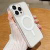 KEYSION Кристально прозрачный чехол для беспроводной магнитной зарядки Magsafe для iPhone 11 12 13 14 Pro Max Жесткий прозрачный чехол