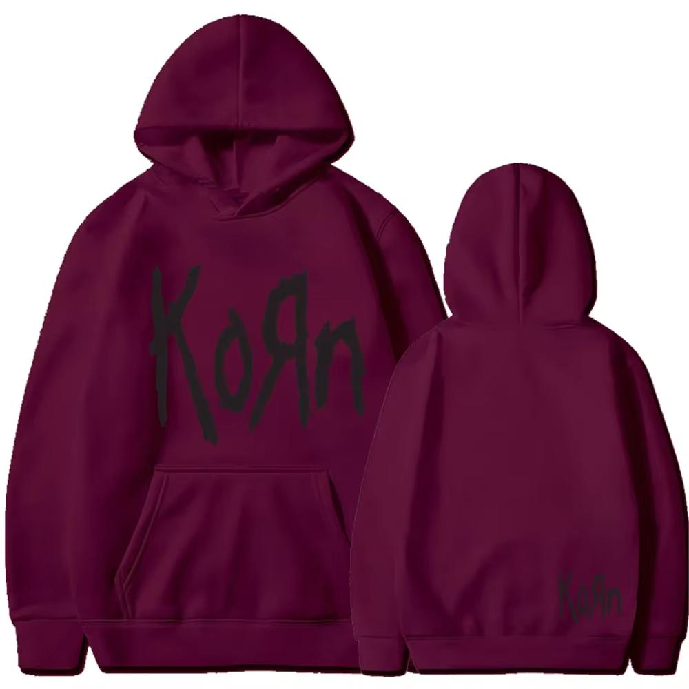 Толстовка с надписью Korn Rock Band Letter для мужчин и женщин в стиле хип-хоп в стиле Харадзюку, толстовка для отдыха и улицы, осенне-зимняя унисекс-толстовка