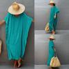 Европейский и американский хлопковый длинный халат, пляжная накидка: Однотонное купальное платье с защитой от солнца