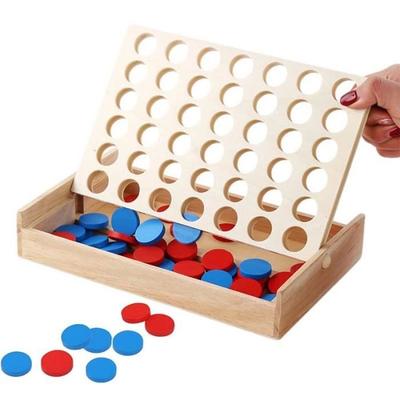 Настольная игра - FOLAYA - Деревянная игра 4 в 1 - Портативная - Экологичная - 2 игрока или больше