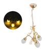 3 Head European Luxury Chandelier Metal Glass Adjustable Lighting for Dollhouse Furniture Accessories