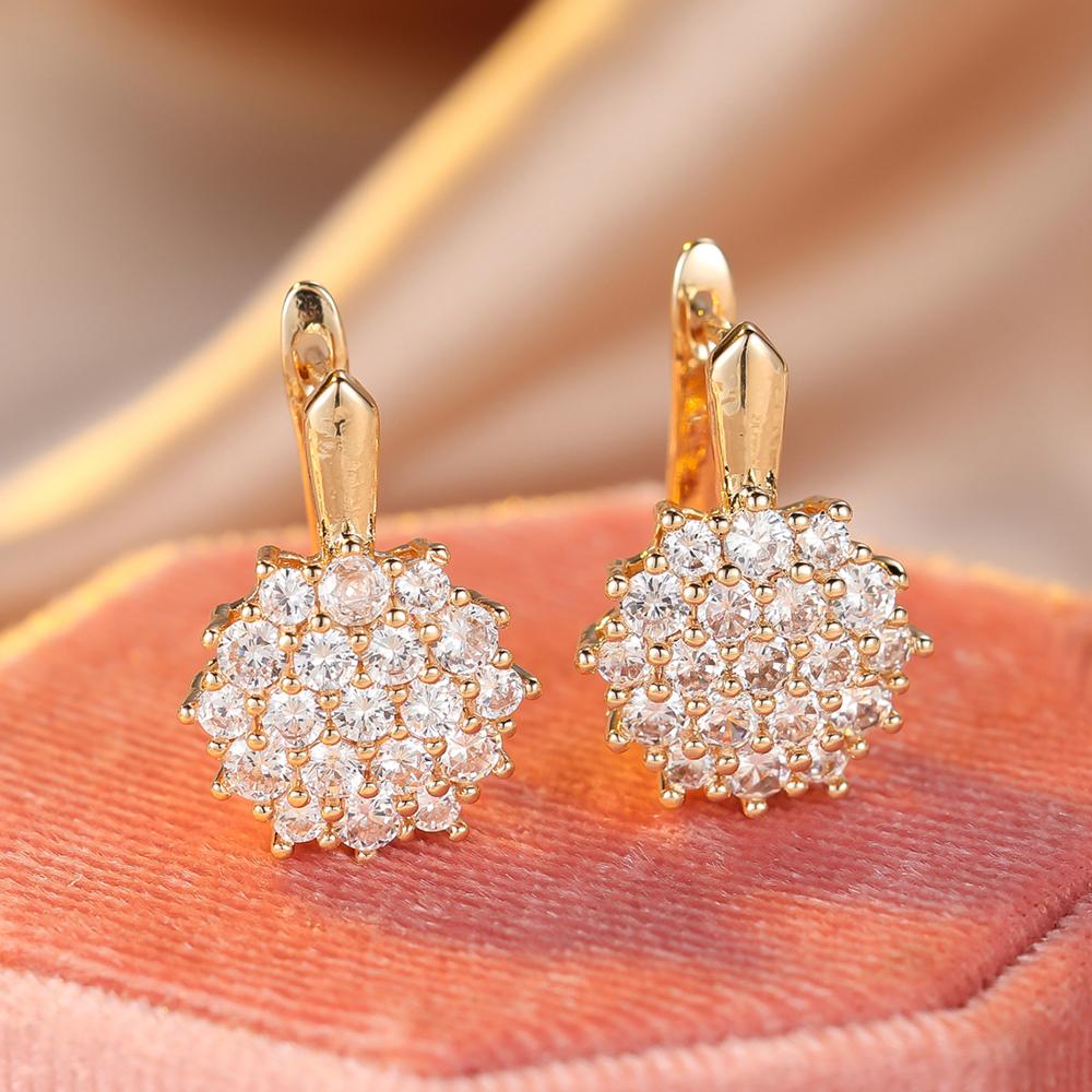 Классические висячие серьги с белым цирконием и цветком для женщин, роскошные серьги-кольца с подсолнухом, серебряные свадебные украшения