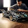 2026Новый Конструктор Гоночный Автомобиль V12 Автомобиль из Конструктора Черно-Золотые Аксессуары Изящная Настольная Деревянная Модель Автомобиля Подарок на День Рождения