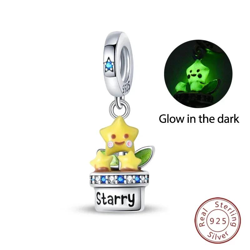 Кулоны Звезда Луна Ночное сияние Бусины Шишки Сосны Подходят для Браслетов Медь Красивые Цветы Подвески Бабочки DIY Ювелирные Изделия