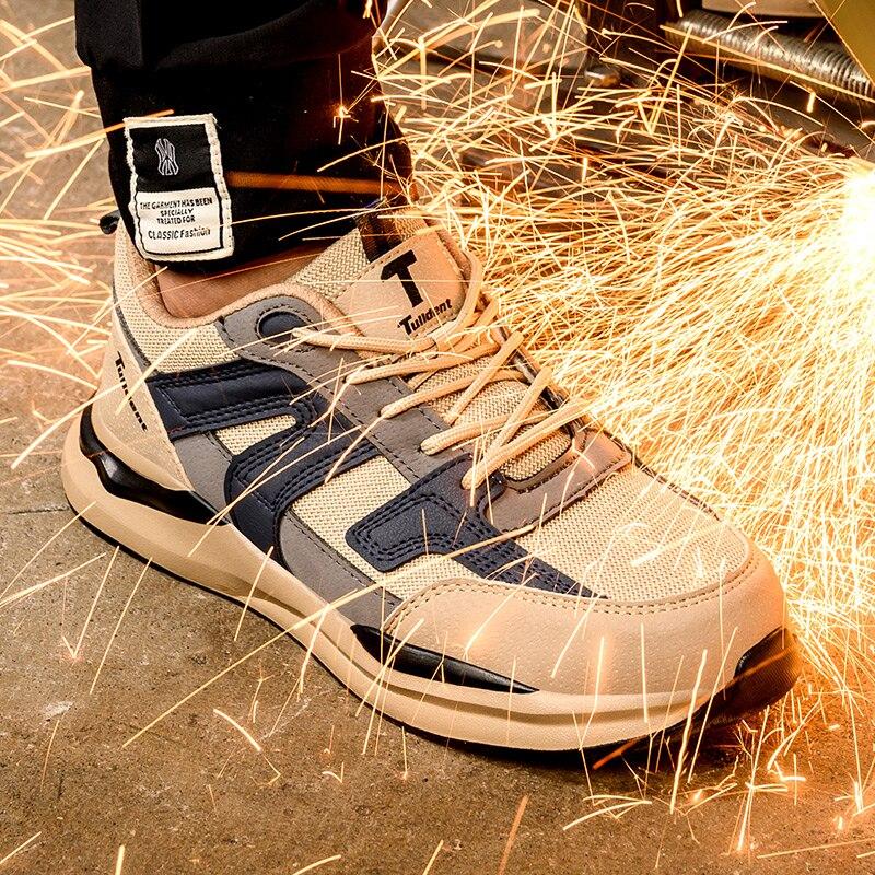 Safety Shoes Men With Steel Toe Cap Anti-Smash Men Work Shoes Sneakers Light Puncture-Proof Indestructible Shoes Dropshipping