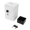 Money Bank Creative Cute Metal Vertical with Lock Keys Cash Coin Box for Home Use White