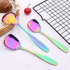 3Pcs Coffee Spoon Gold Flat Spoon Dinnerware Set 18/10 Stainless Steel Coffee Spoon Dessert Tableware Kitchen Dinnerware Set