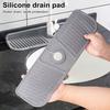 Silicone Faucet Mat Wrap Around Design Faucet Sink Splash Guard Dry Drying Pad for Kitchen Bathroom Counter Foldable Draining Tray Multipurpose Sink