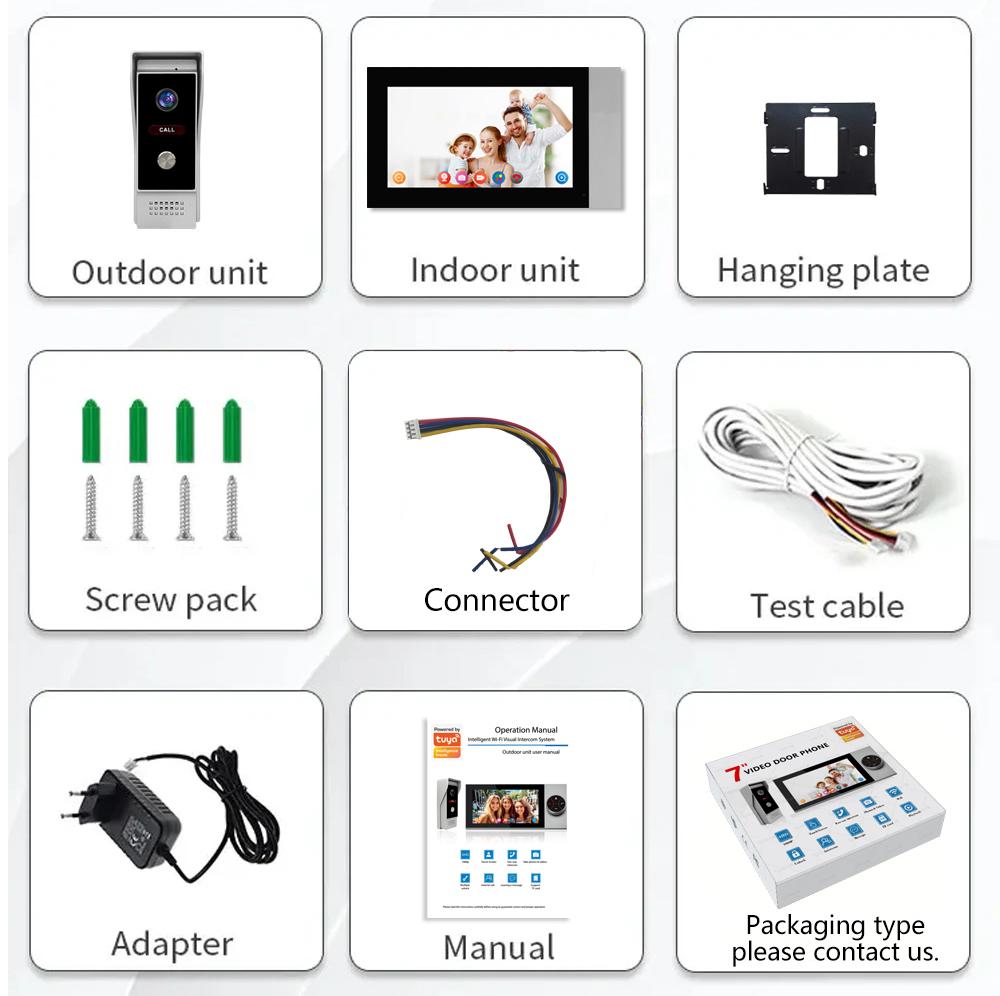Factory Outlets 1080p Ahd Intercom Door Camera 4 Pin Wired Intercom Doorbell Tuya Wifi Intercom Door
