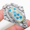 Natural K2 Blue Azurite, White Topaz 925 Sterling Silver Pendant 2.88" Q4l22