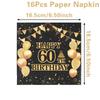 60-й Черно-золотой День рождения Одноразовая посуда С юбилеем 60 лет Украшение для вечеринки Взрослые сувениры Подарок Посуда Банкетные принадлежности