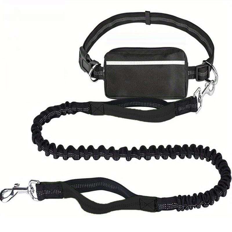 Hands Free Dog Retractable Elastic Leash Reflective Towing Rope Waist Bag Dog Traction Rope For Running Walking Pet Products