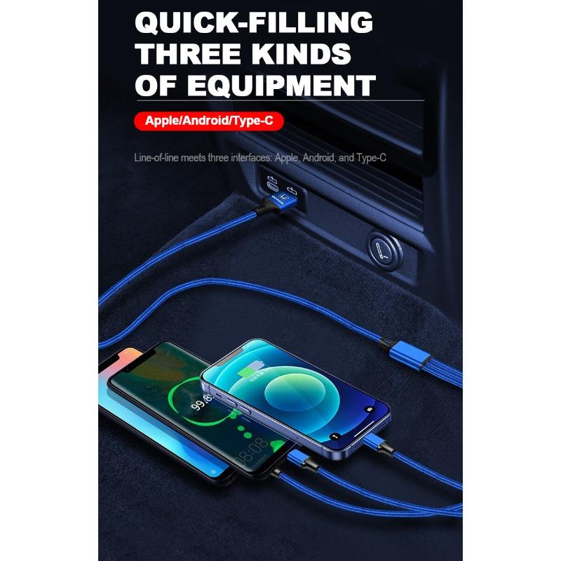 Автомобильная эмблема 3в1 Кабель для быстрой зарядки Type C Lightning Micro USB для Honda Civic Accord CRV Fit Jazz Odyssey Vezel Pilot HRV Styling Insight