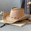 Западная ковбойская шляпа детская летняя уличная защита от солнца козырек дорожная рыцарская шляпа с большими полями джазовая шляпа мужская