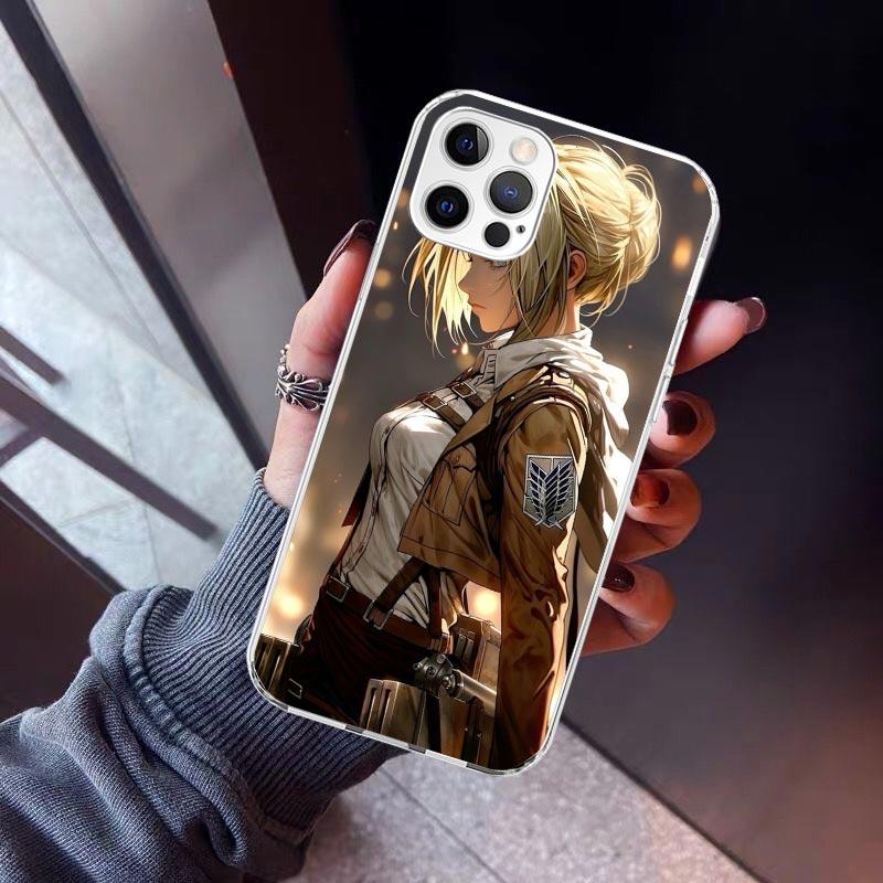A-Атака на Титанов Энни Микаса Чехол для Телефона Для iPhone 17 Air 11 13 Mini 14 15 Plus 16 12 Pro Max 16E SE 7 8 Узор Мягкий ТПУ Ba