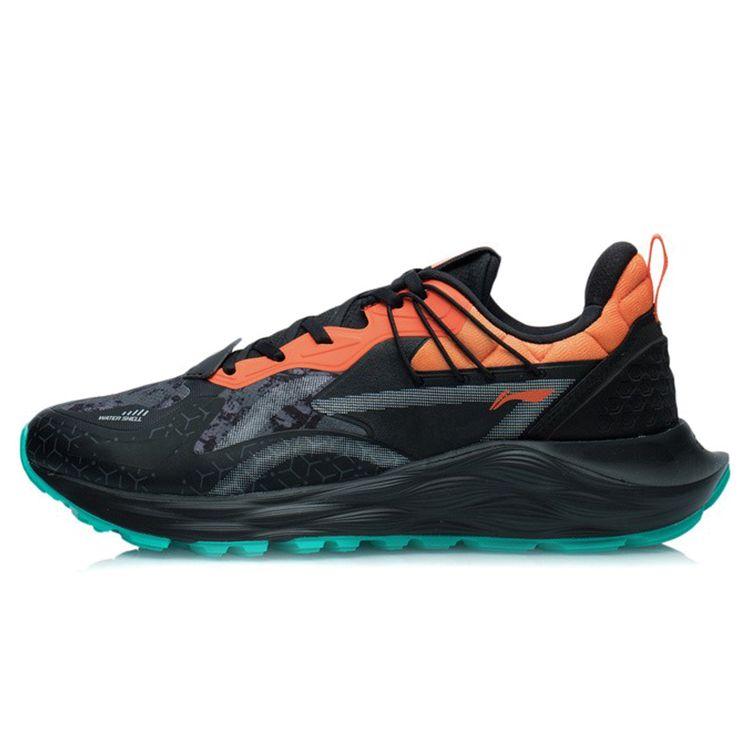 Li Ning Protective Cloud Plus Lightweight Rebound Low-Top Running Shoes Men Sneakers Black Orange AGLR231-4