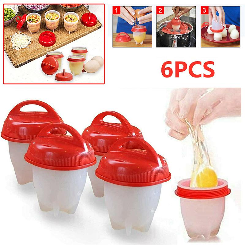 6 шт. яйцеварка гибкая силиконовая антипригарная кухонная кулинария вареные яйца браконьеры сепаратор пароварка форма для яиц аксессуары для чашек