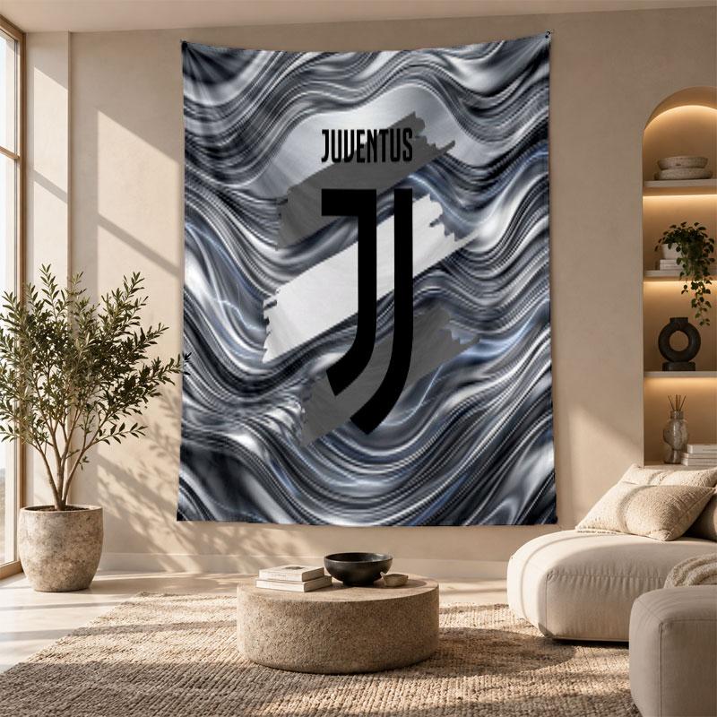 Decorative Tapestry,Juventus FC Printed Wall Art, Lightweight Wall Hanging For Bedroom Background