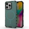 For iPhone 16 Pro Max Magnetic Case Corrugated Texture Heat Dissipation Shockproof TPU+PC Phone Back Cover